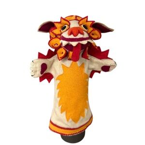 Handmade Tibetan Felt Snow Lion Puppet – Fair Trade Folk Art